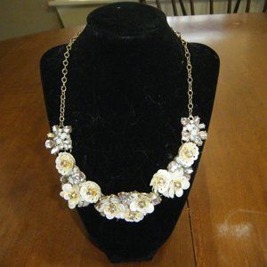 16" White Floral Necklace